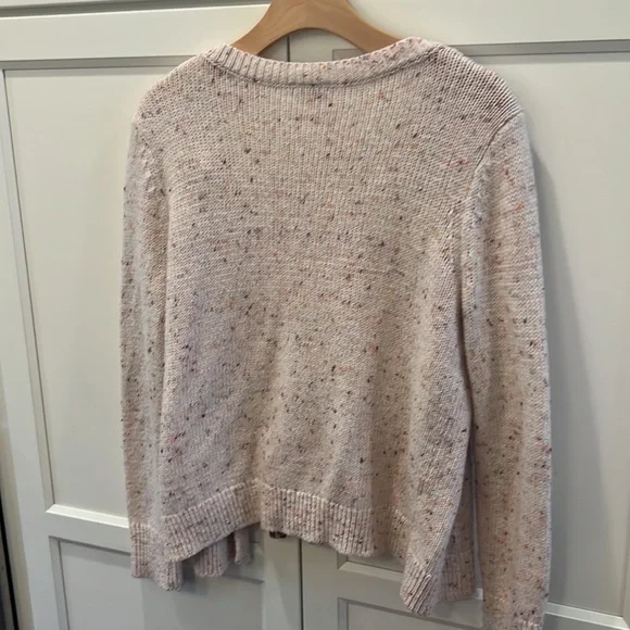 Loft Open Front Pink Speckled Cardigan - Size Medium - Picture 3 of 3